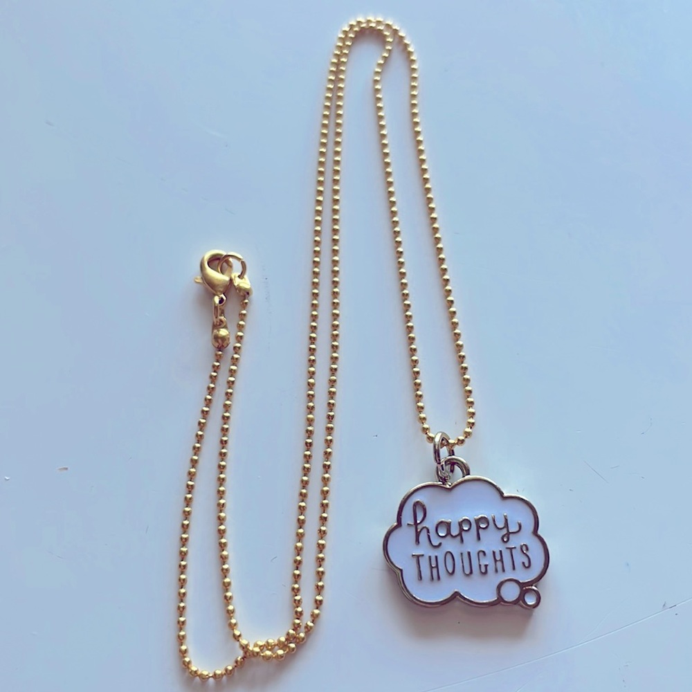 🌞5/$10 NEW! HAPPY THOUGHTS NECKLACE WITH LOBSTER CLASP 18 INCH CHAIN